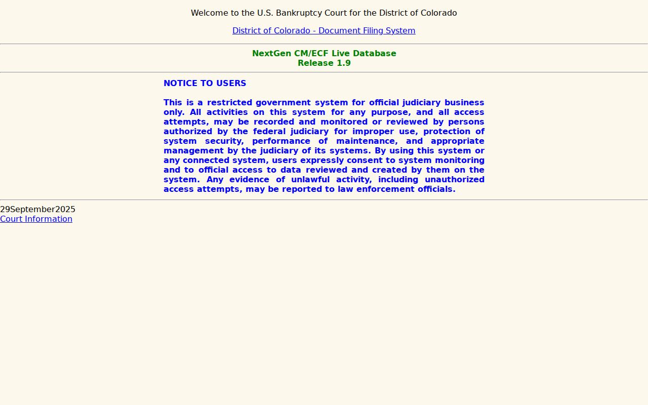 Alamosa County District Court records and bankruptcy CM ECF distinction