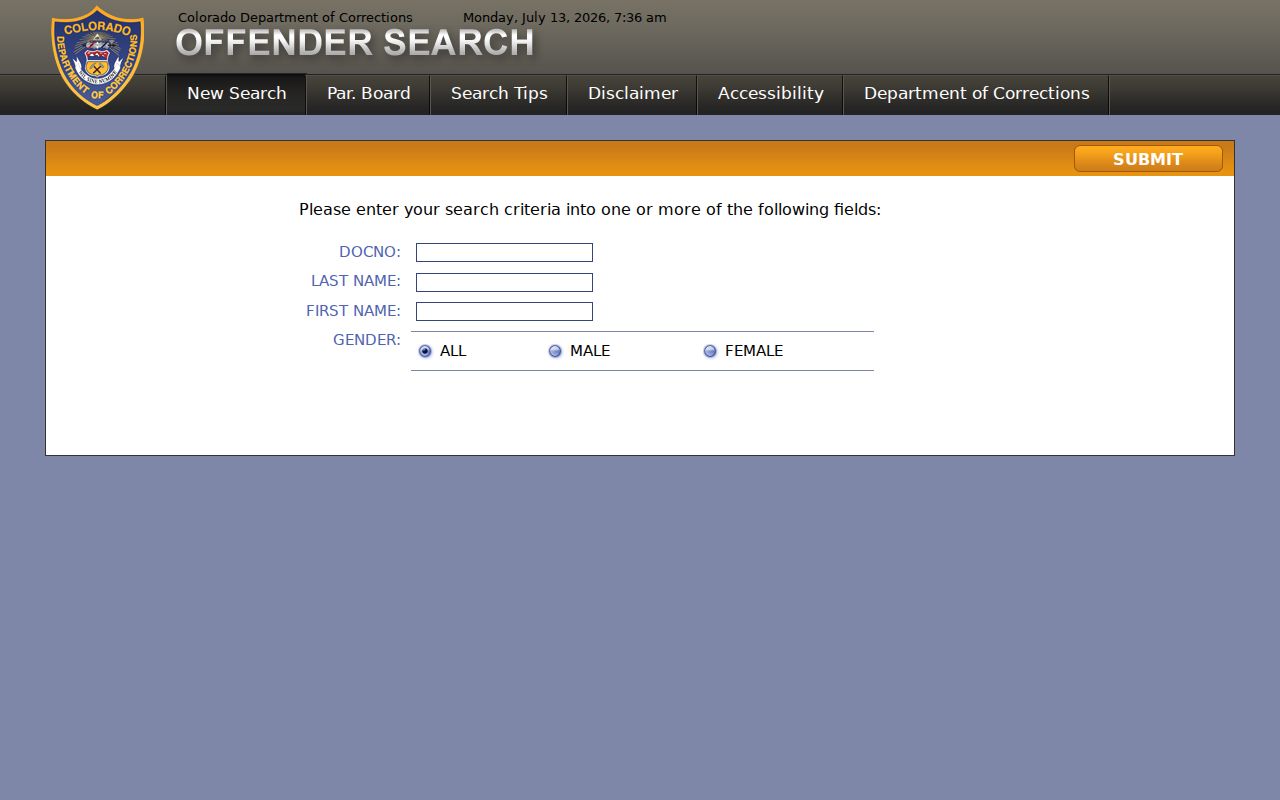 Alamosa County inmate search Colorado Department of Corrections source