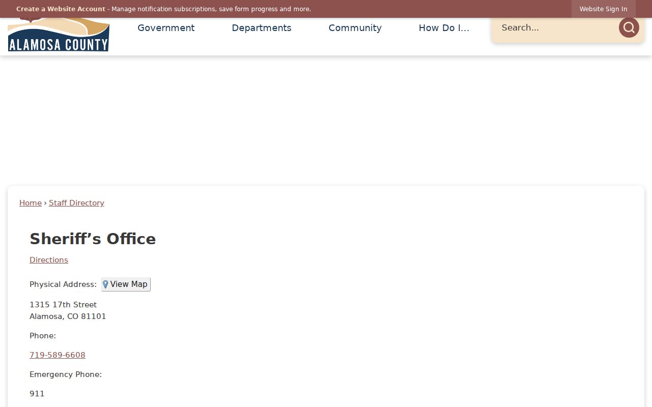 Alamosa County warrant search sheriff office directory source